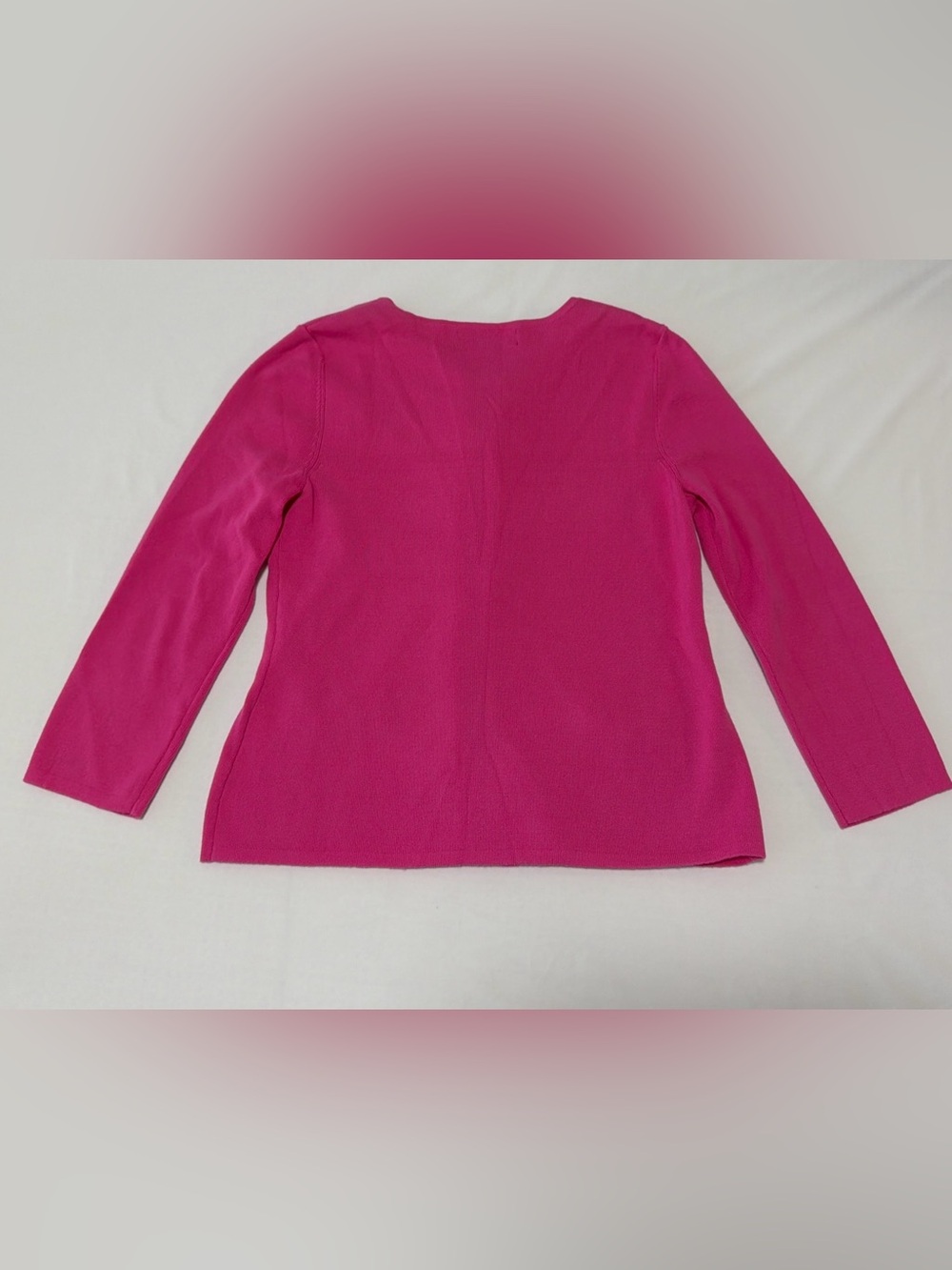 Kasper Hot Pink Ruffle Zip-Front Cardigan - Picture 2 of 10